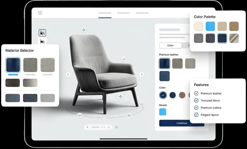 3D Chair Configurator for viewing product choices
