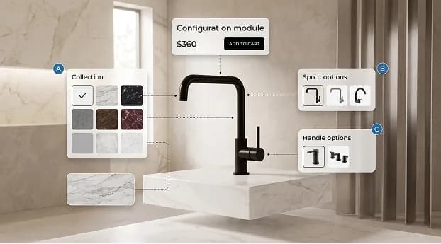 Faucet finish and style configurator
