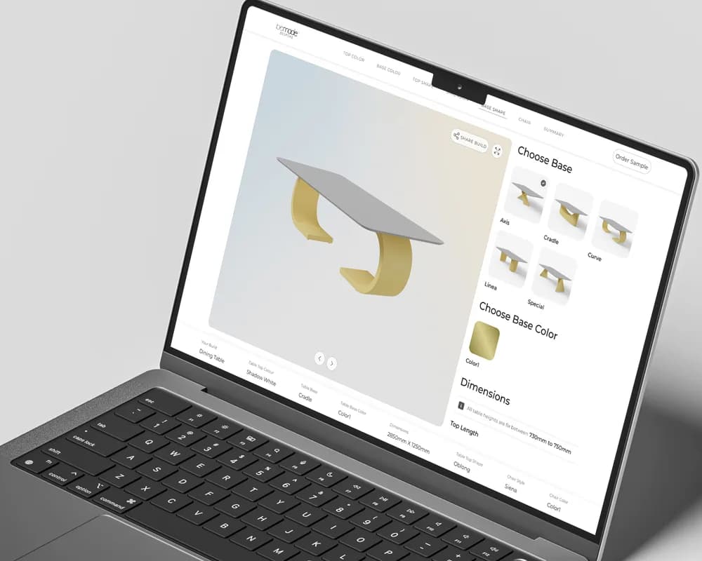 BeMade furniture configurator preview